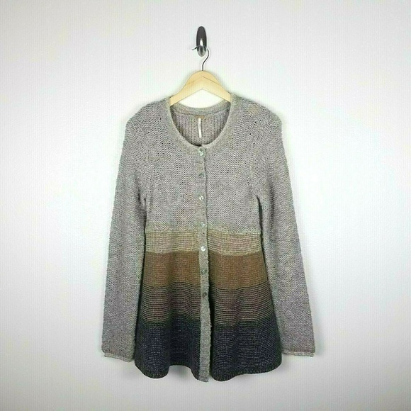 Free People Sweaters - Free People Button Sweater Jacket szM Tan Brown